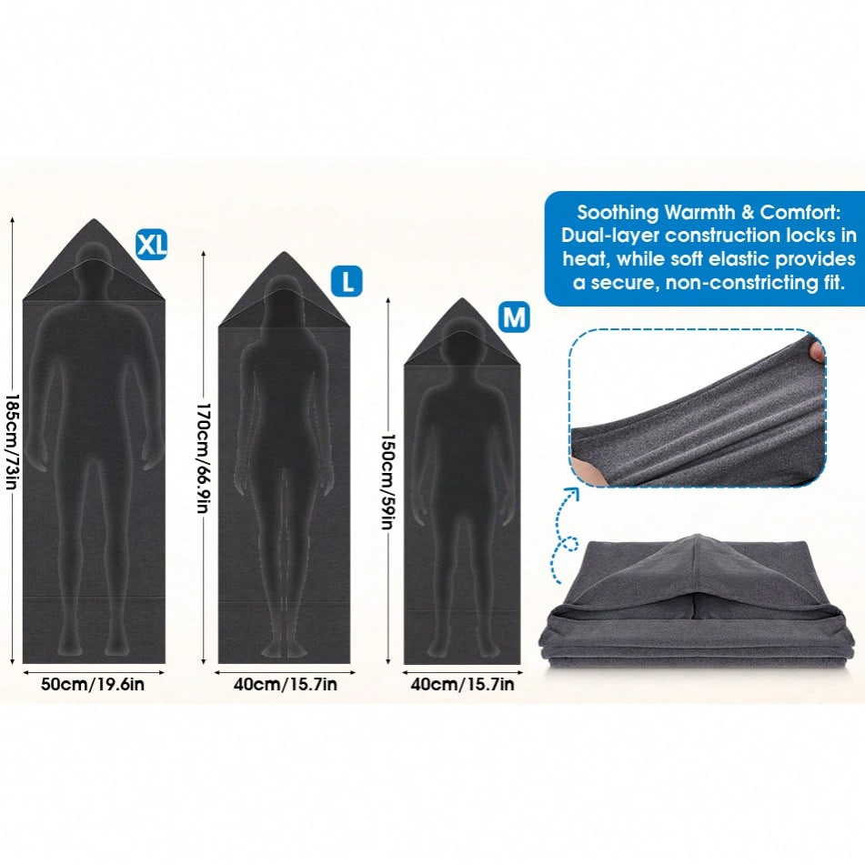 Wearable Hooded Sleep Pod Blanket, Grey, XL - image 6