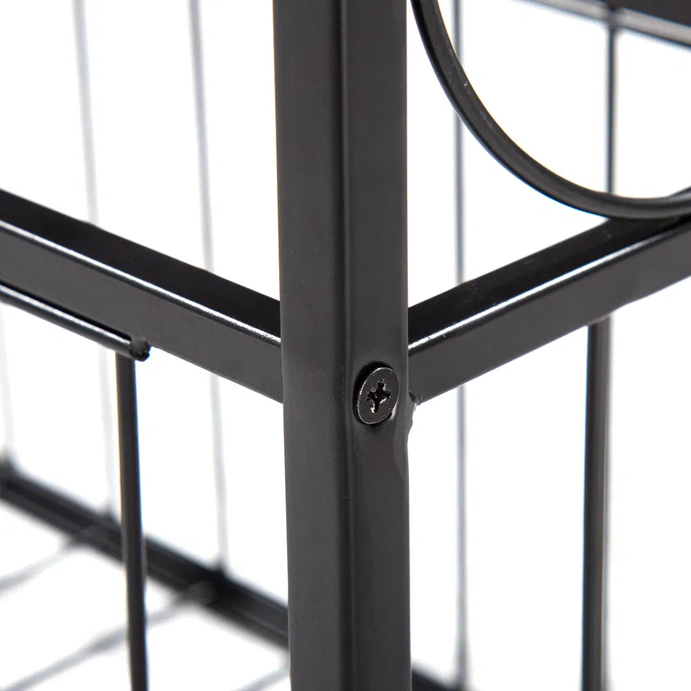 Narrow Side Table with Magazine Rack, Dark Brown - image 7