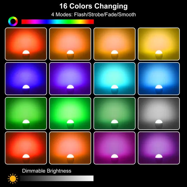 RGB Color Changing LED Bulb with Remote, 9W - image 3