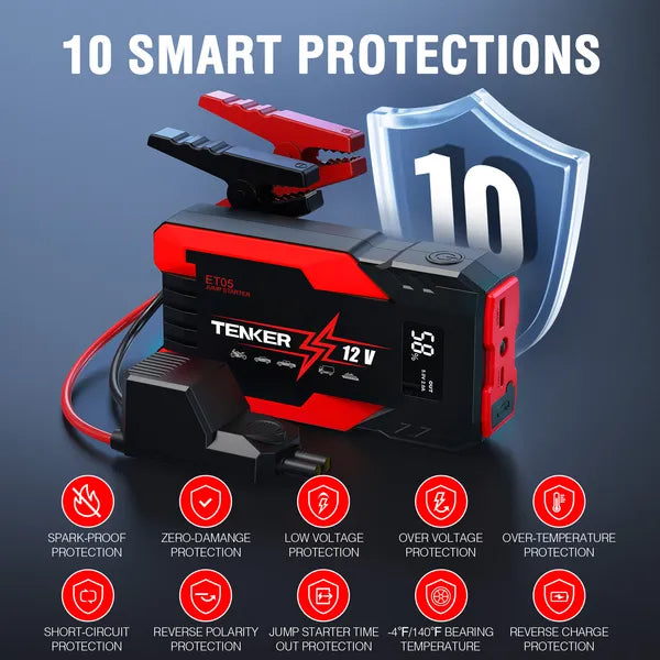 4000A Peak Car Jump Starter with LCD Display