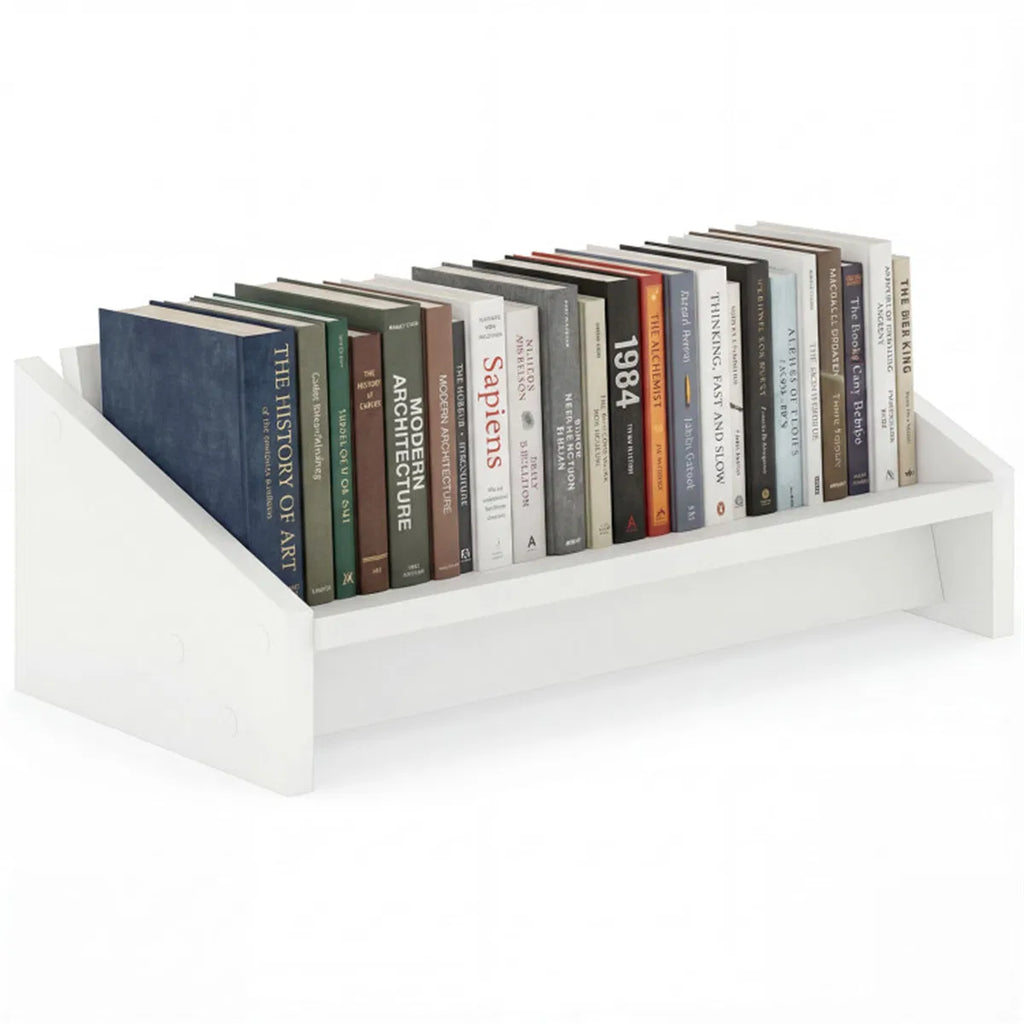 Tilted Desktop Bookshelf, White - image 4