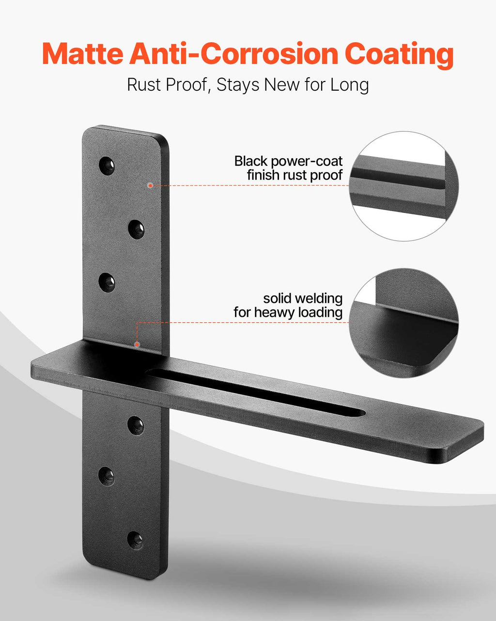 Floating Shelf Brackets, 12 in, 2 Pack