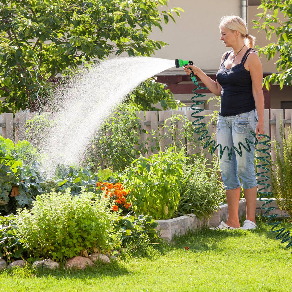Recoil Garden Hose, 65 ft, with 7-Pattern Nozzle - image 7