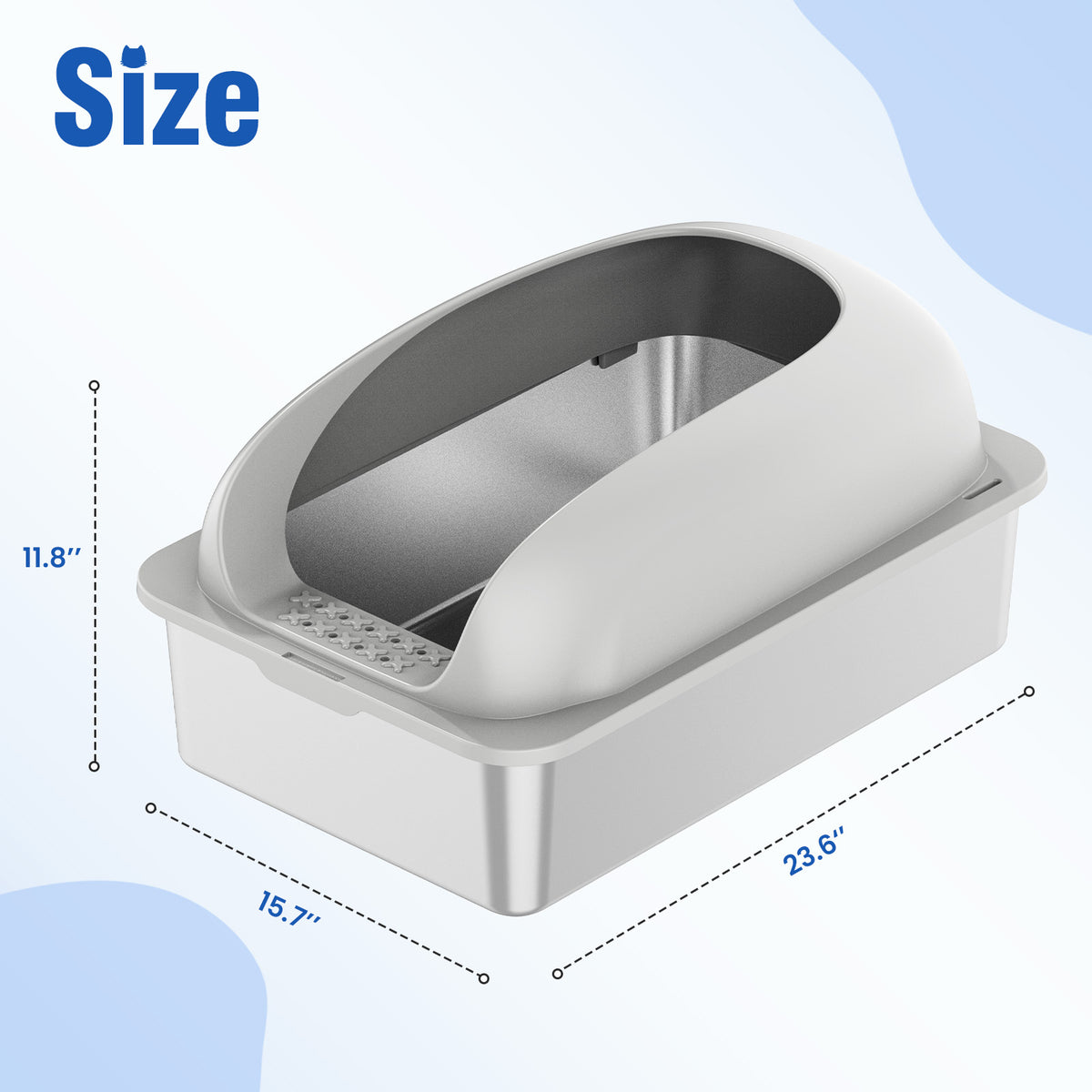 Stainless Steel Cat Litter Box with Lid - image 10