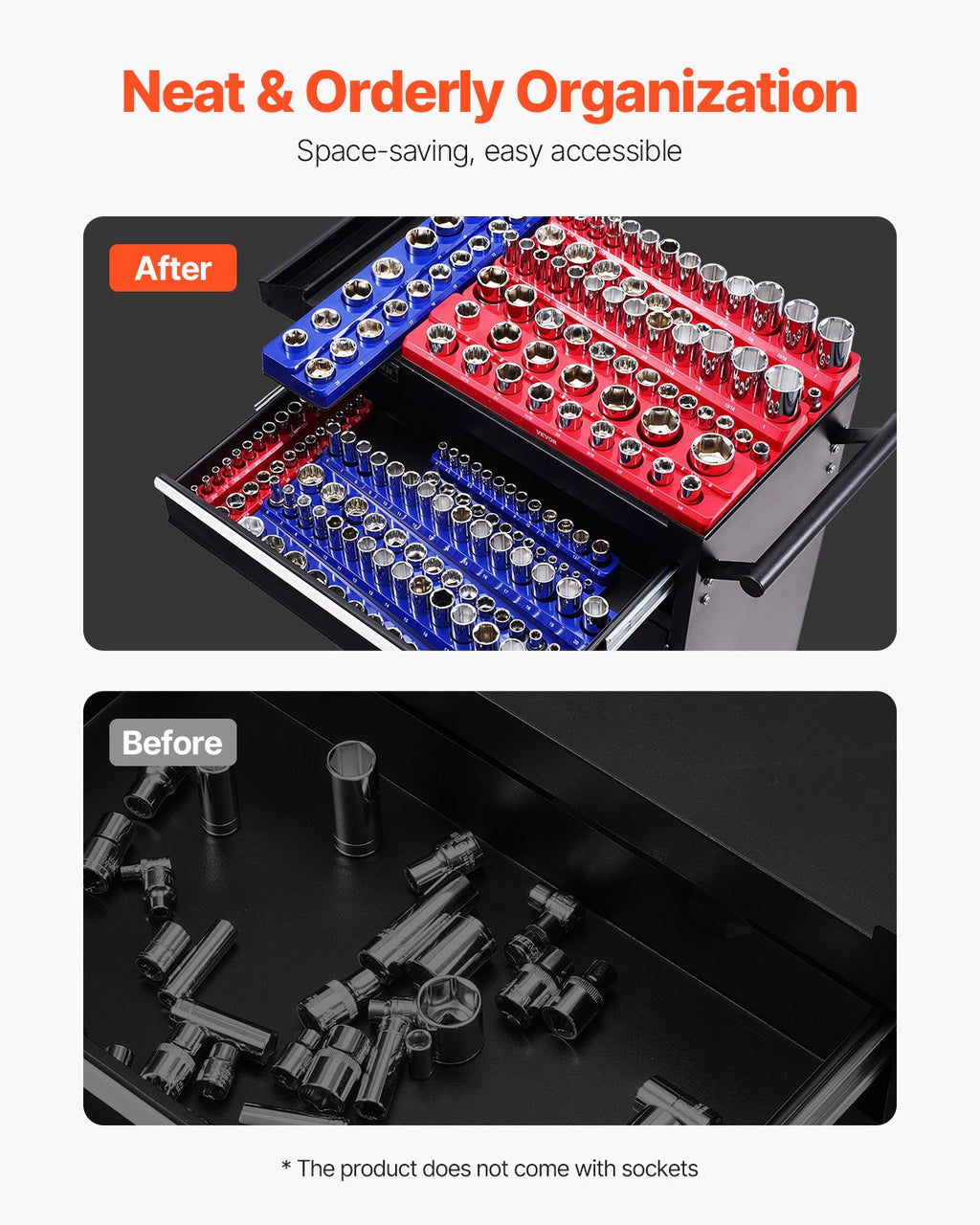 Magnetic Socket Organizer Set, 8 Pieces, SAE and Metric - image 3