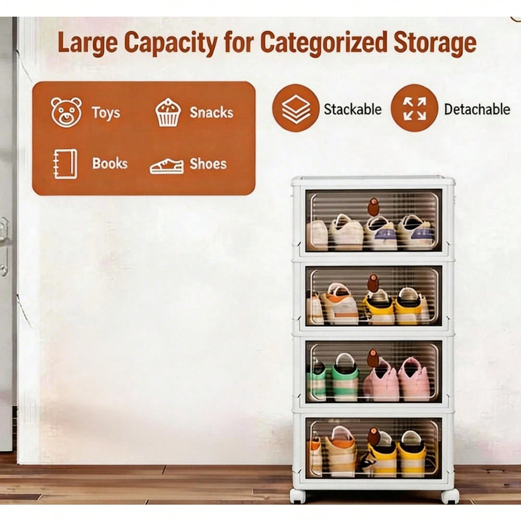 Clear Stackable Shoe Storage Cabinet, 3 Tier - image 6