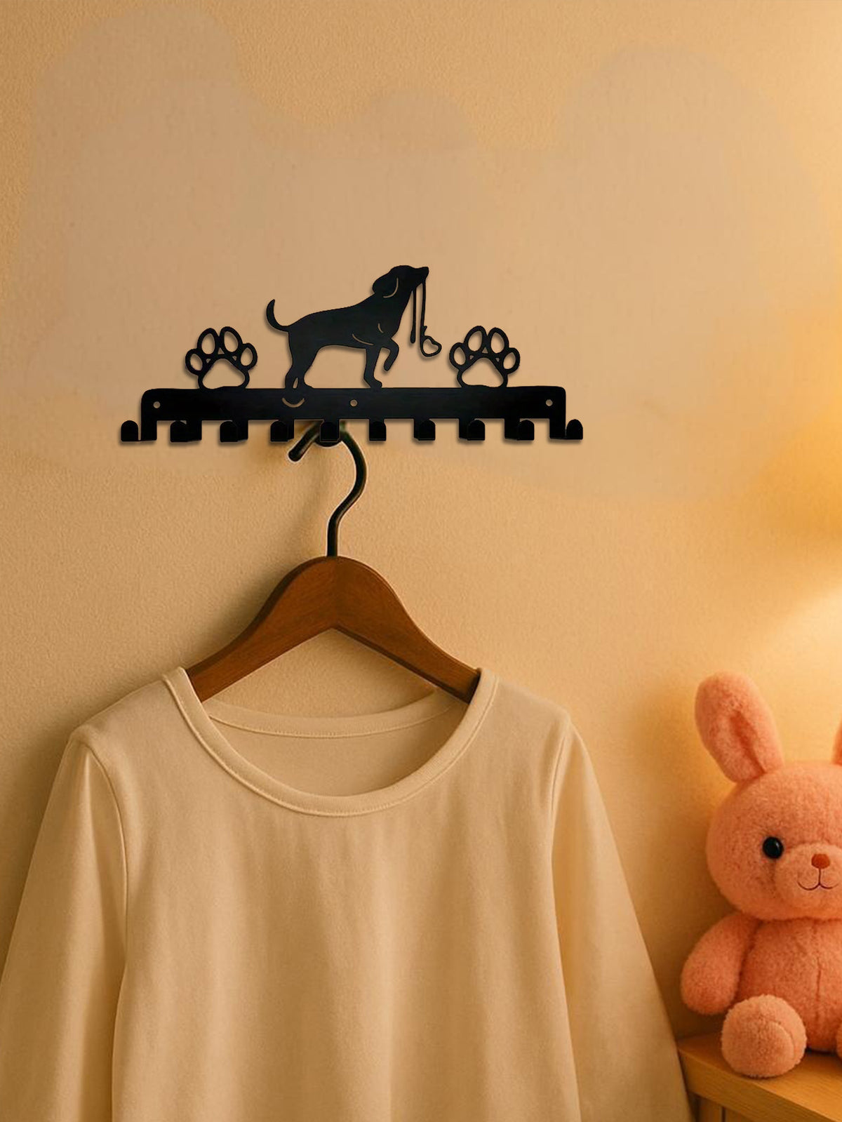 Dog Silhouette Key and Leash Holder, Wall Mount - image 5