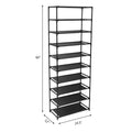 10-Tier Stackable Shoe Rack, Black