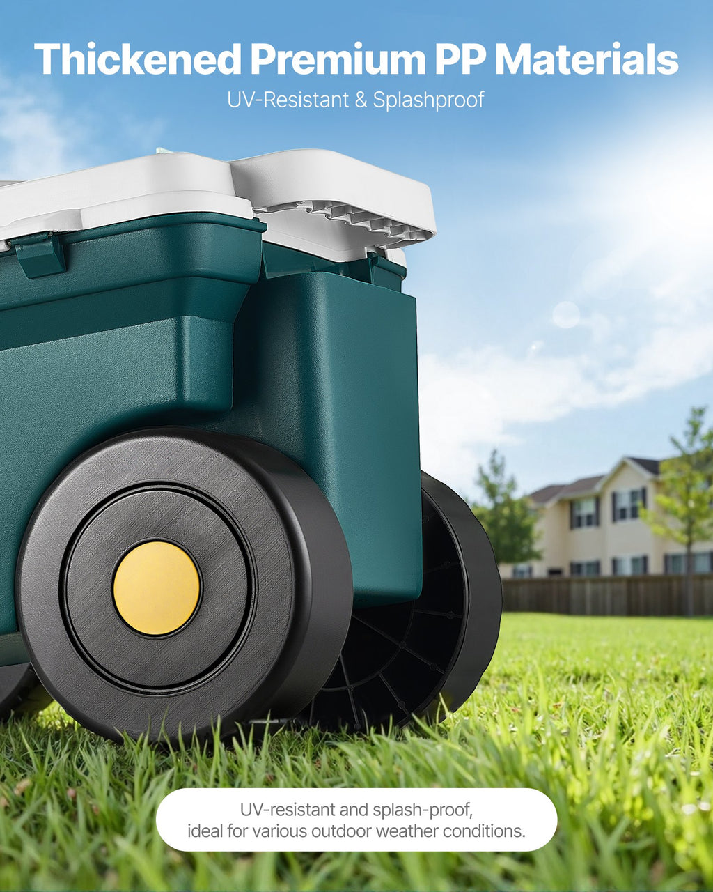Rolling Garden Cart with Swivel Seat and Storage Bin - image 4