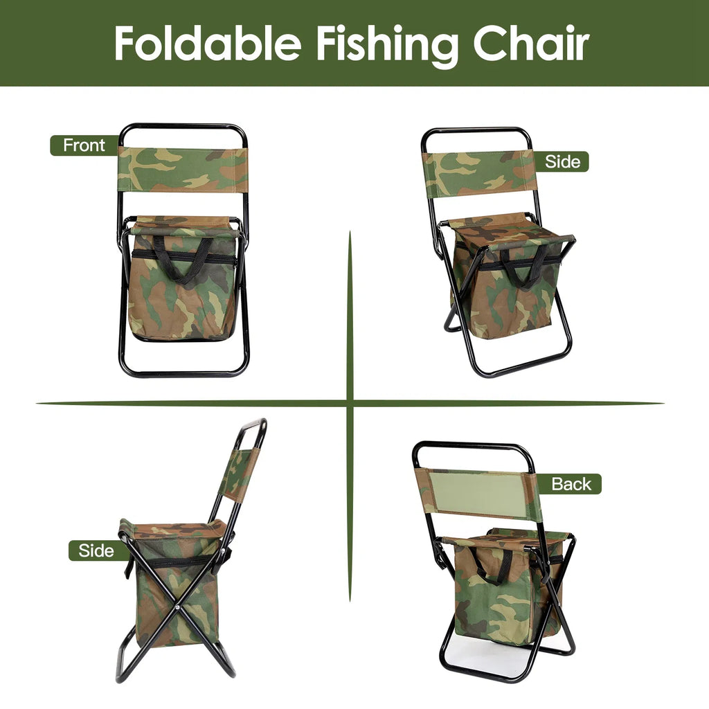 Folding Fishing Chair with Backrest and Cooler Bag - image 9