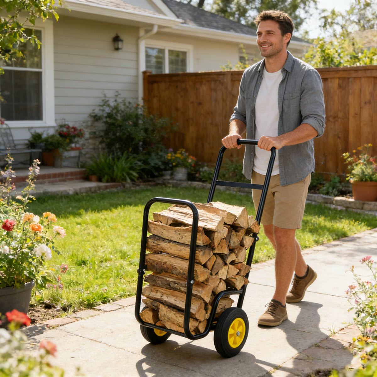 Rolling Firewood Log Cart - image 5