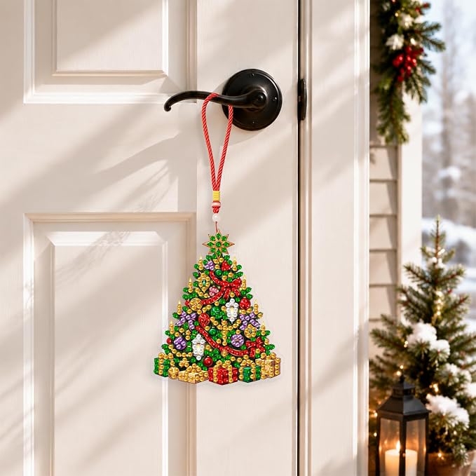 Christmas Tree Diamond Art Ornaments Kit, 4 Pack - image 6