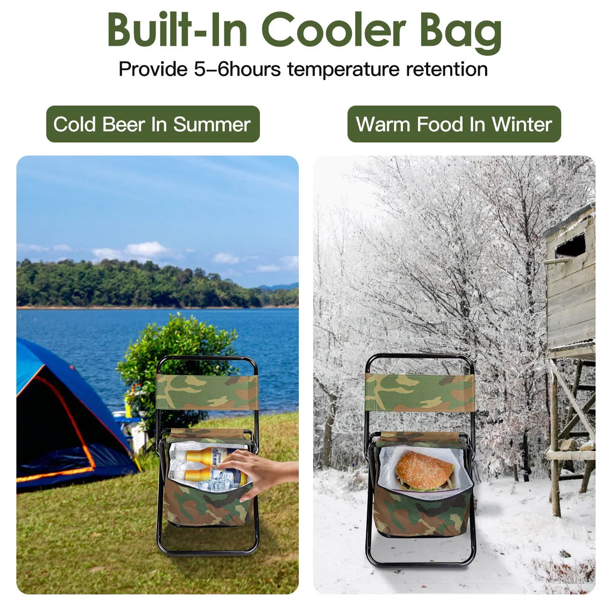 Folding Fishing Chair with Backrest and Cooler Bag - image 7