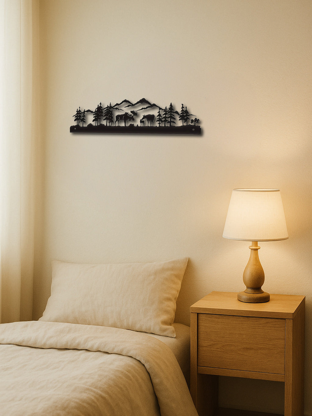 Moose and Mountain Metal Wall Art, Black - image 5