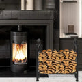 Firewood Log Holder, Deer and Tree Design, Black