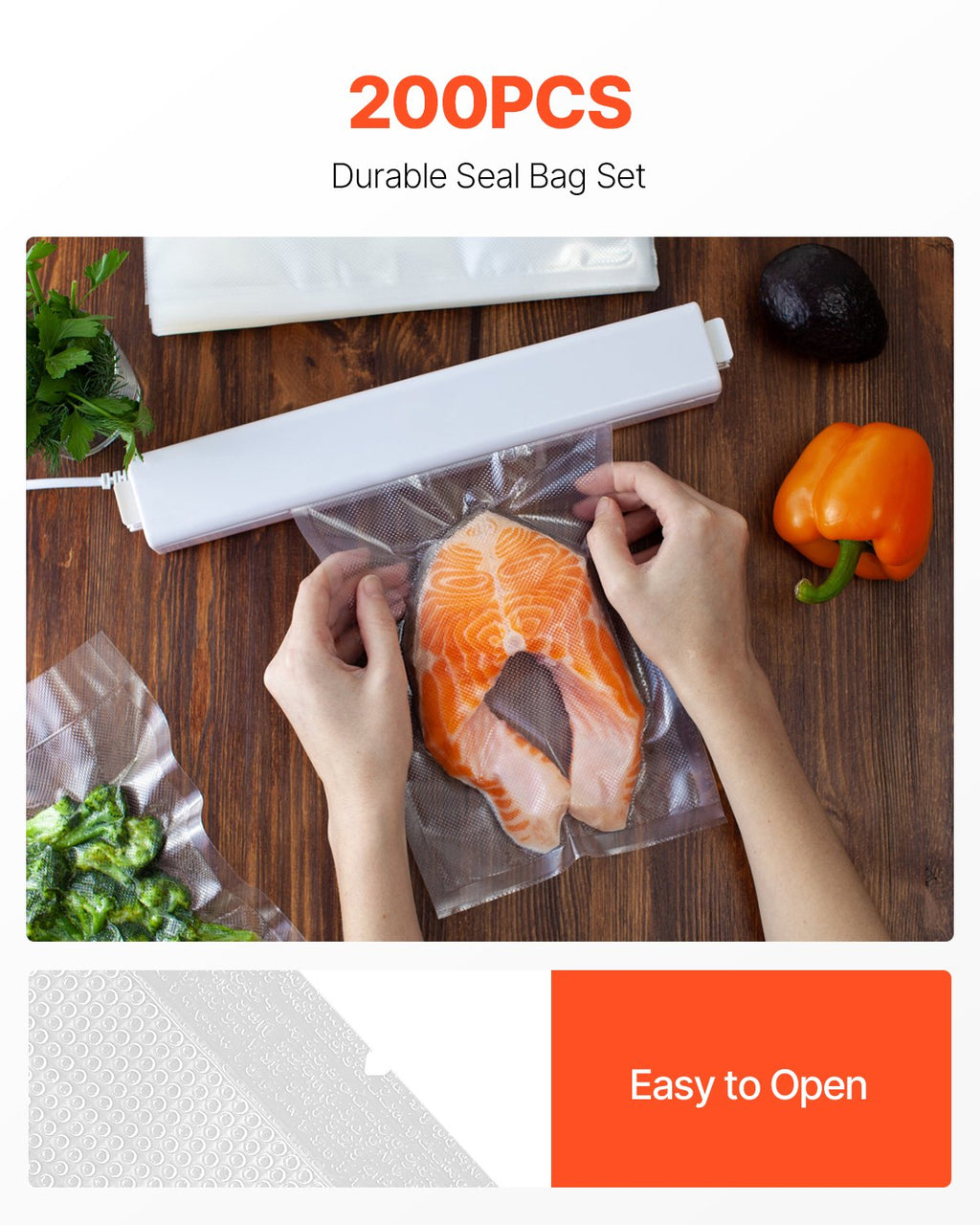 Vacuum Sealer Bags, 8 x 12 in, 200 Pieces - image 6