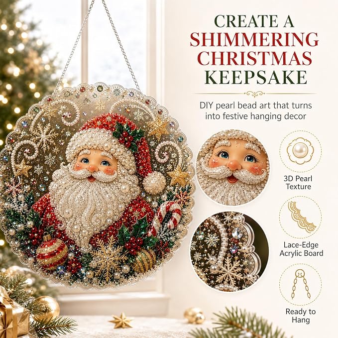 Christmas Diamond Painting Suncatcher Kit, 8 Inch - image 4
