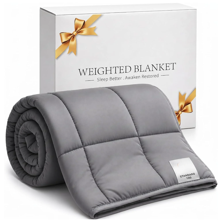 Weighted Throw Blanket, 5 lb, 41 x 60 in, Grey - image 2