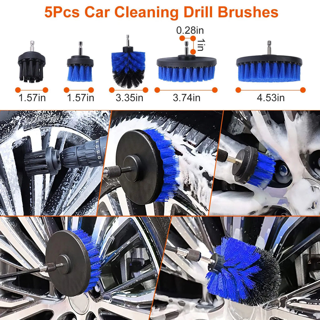 Car Detailing Brush Kit, 26 Piece, Blue - image 7