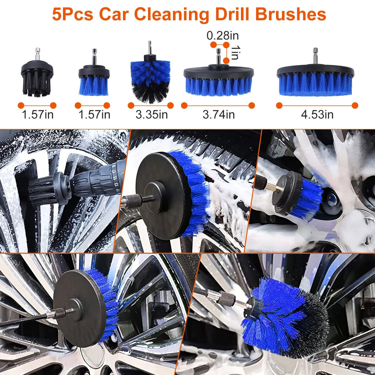 Car Detailing Brush Kit, 26 Piece, Blue - image 7