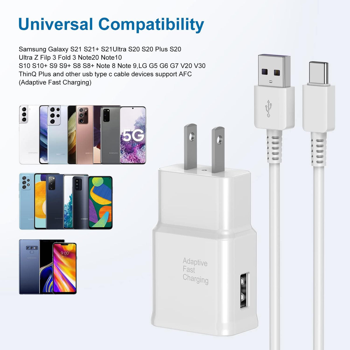 USB-C Wall Charger, 2 Pack, with 6 ft Cables - image 3