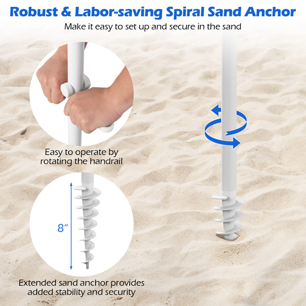 Fringe Beach Umbrella, 6.5 ft, with Tilt and Sand Anchor - image 6