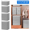 Clothes Storage Bags with Lids, 4 Sizes, Grey