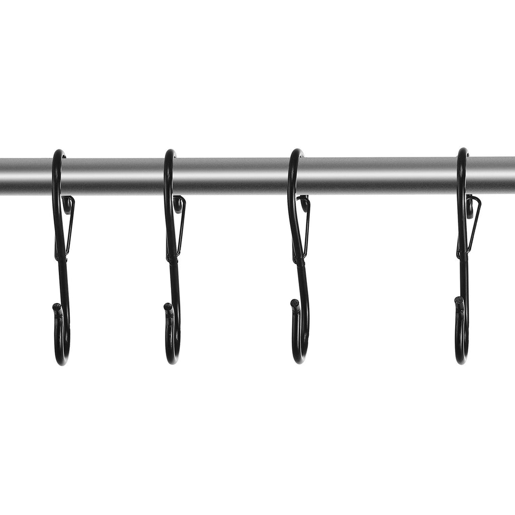 Black S Hooks with Safety Buckle, 36 Pack