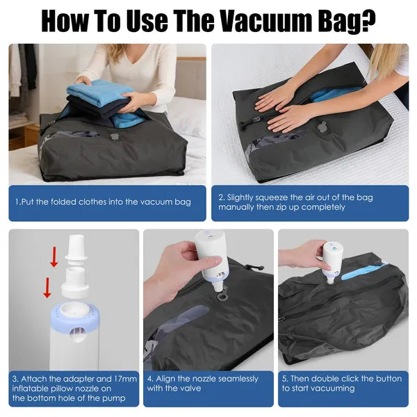 Travel Vacuum Storage Bags with Hand Pump - image 3