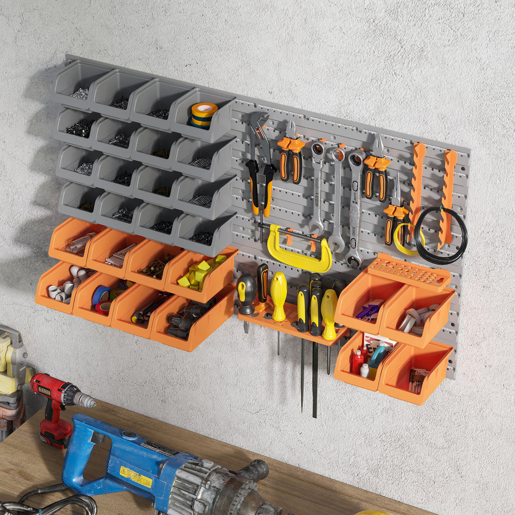 44-Piece Wall Pegboard Organizer Kit with Bins - image 4