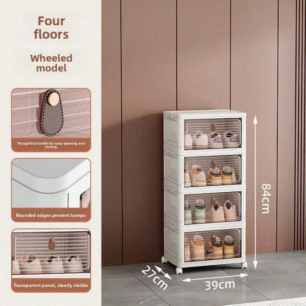 Clear Stackable Shoe Storage Cabinet, 3 Tier - image 4