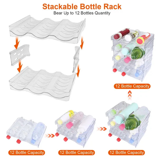 Stackable Water Bottle Organizer, 4 Racks, Holds 12 Bottles - image 4