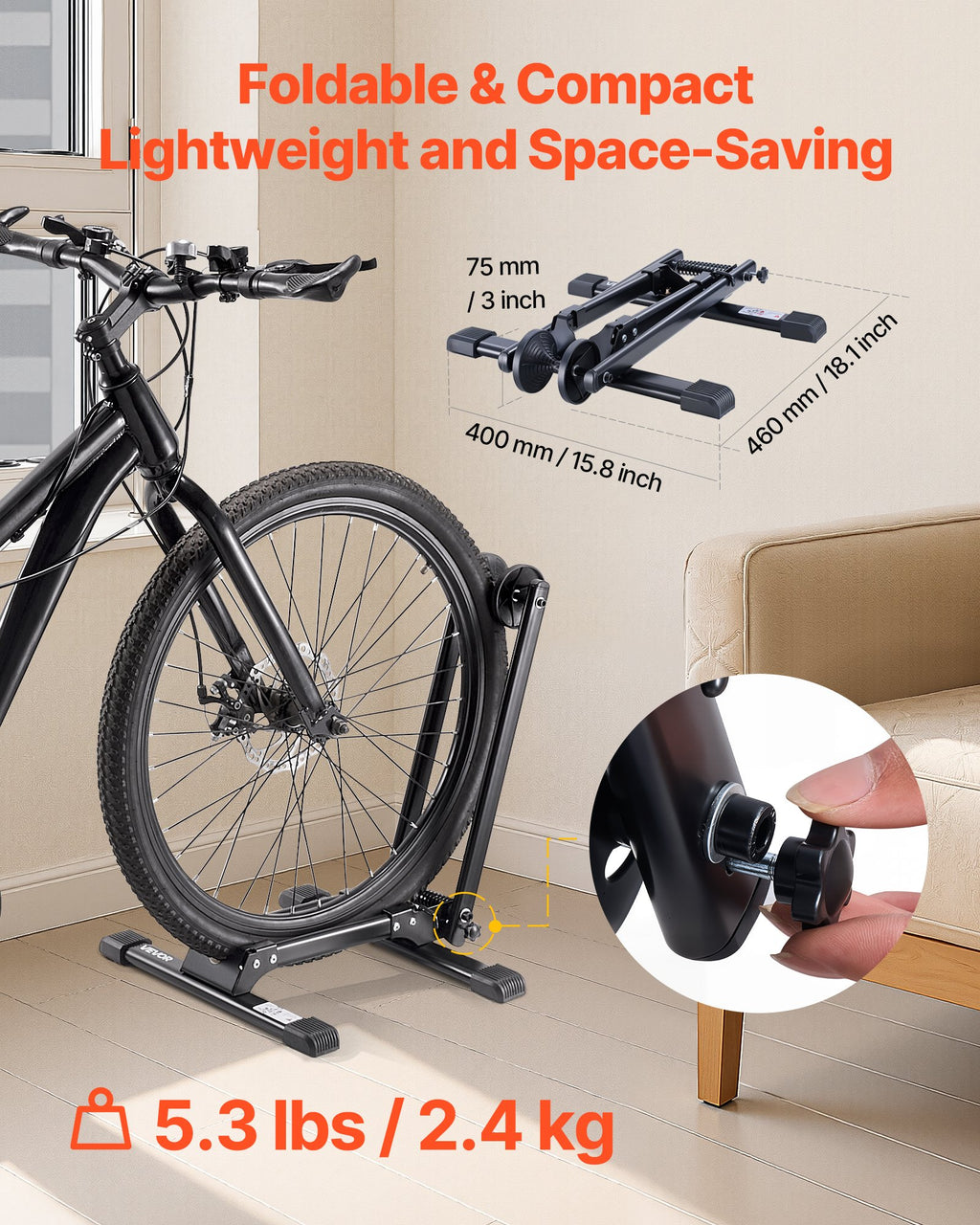 Foldable Bike Floor Stand for 20-29 in Wheels - image 3
