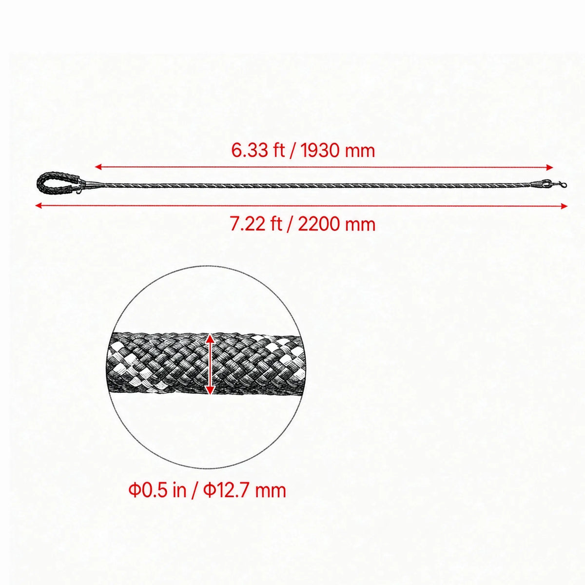 Rope Dog Leash, 6 ft, Reflective - image 4