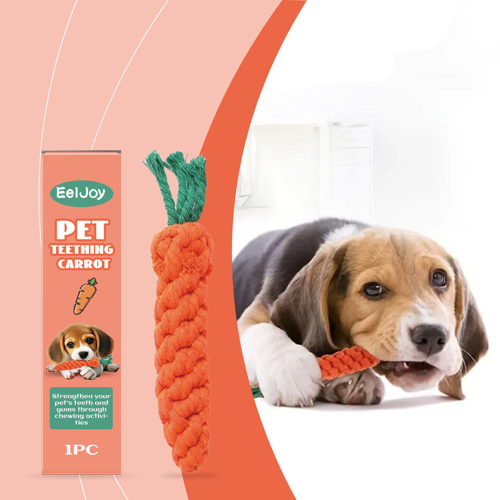 Cotton Rope Carrot Dog Chew Toy - image 4