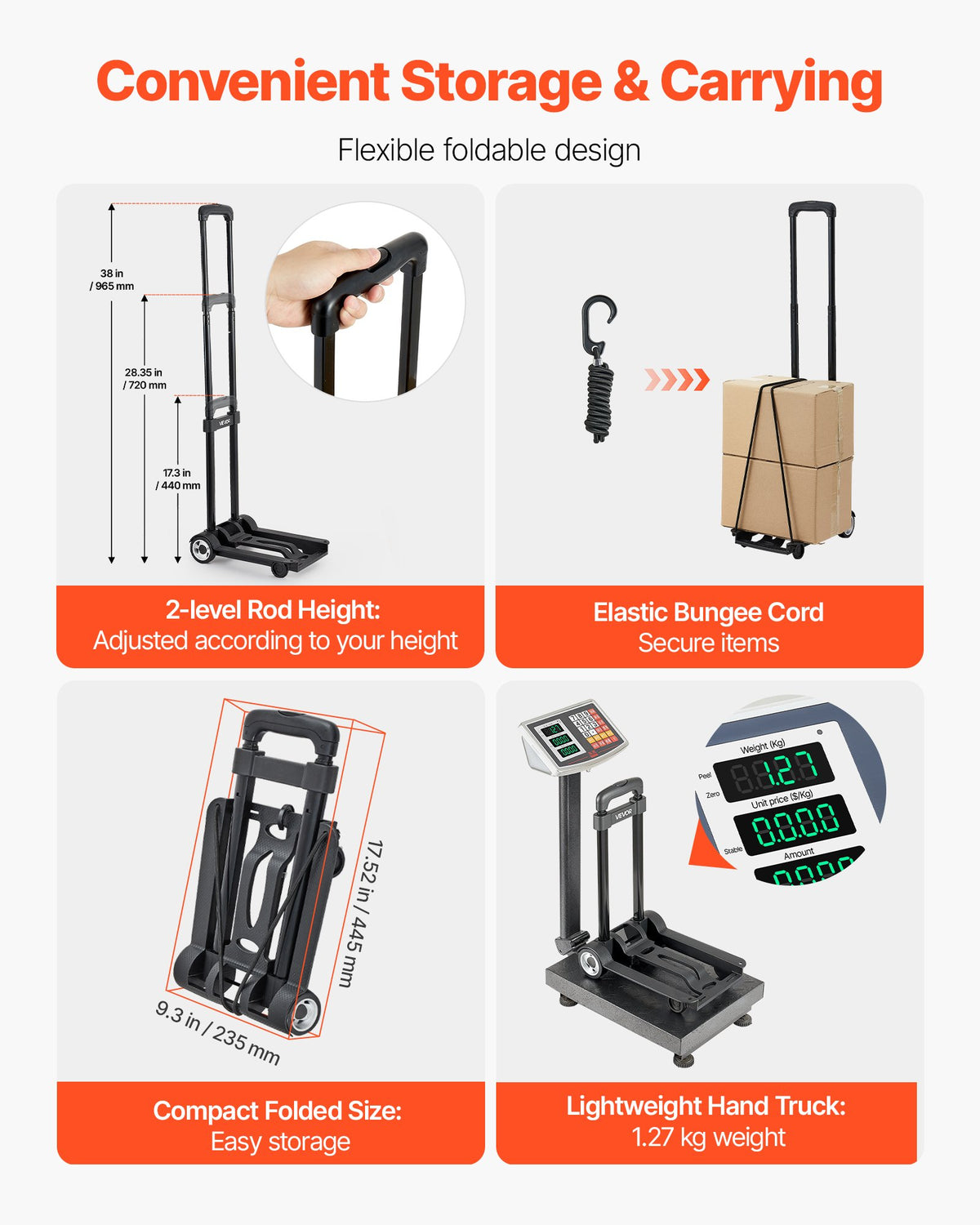 Folding Hand Truck Platform Cart, 110 lb - image 4