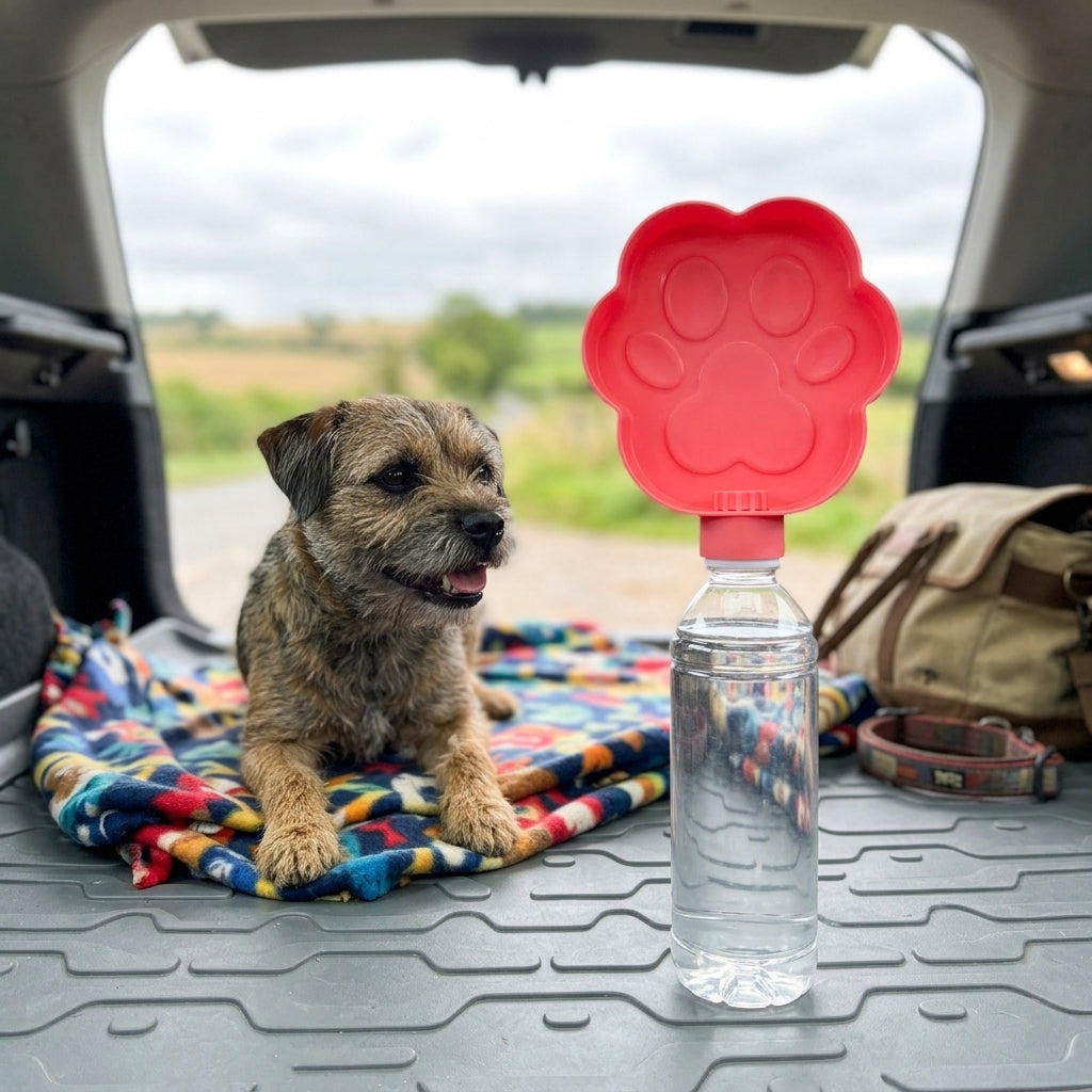 Paw-Shape Travel Bowl Attachment for Water Bottles, Yellow - image 5