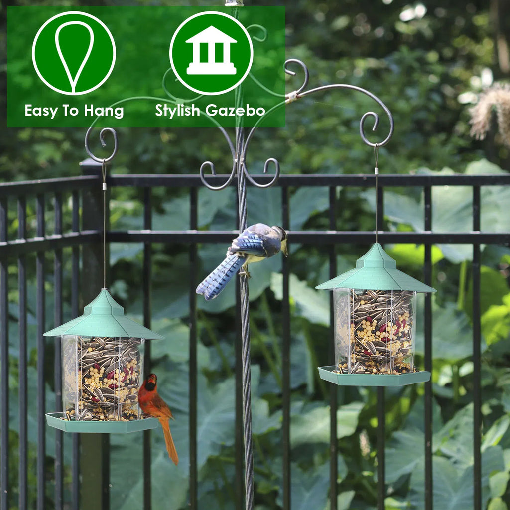 Hanging Gazebo Wild Bird Feeder, 6 Ports - image 2