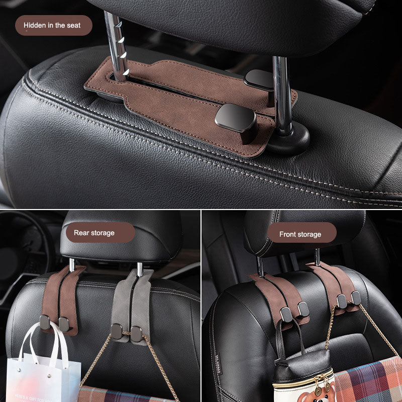 Leather Headrest Hook with Phone Holder - image 2