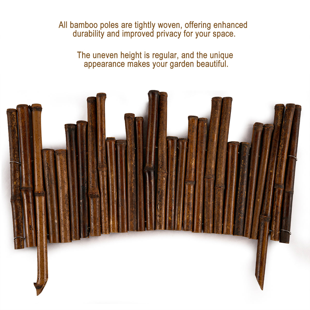 Bamboo Garden Edging Fence, 15.8 x 24 in - image 2