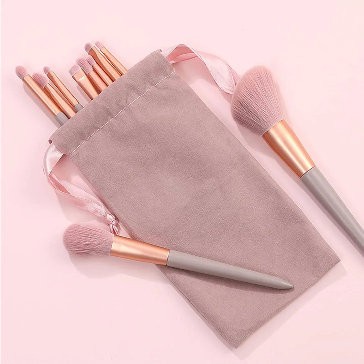 Pink Makeup Brush Set with Pouch, 13 Piece - image 5