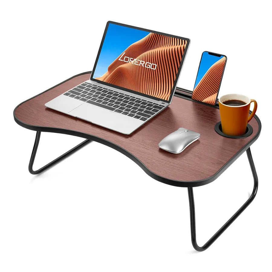 Folding Lap Desk with Cup Holder, Black Walnut - image 2