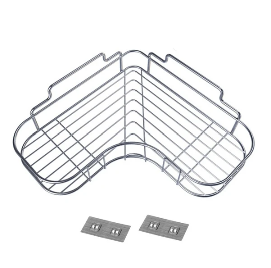 Corner Shower Caddy, Adhesive, Stainless Steel - image 3