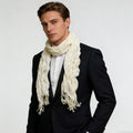 Crinkle Textured Scarf, White, 70 x 25 in