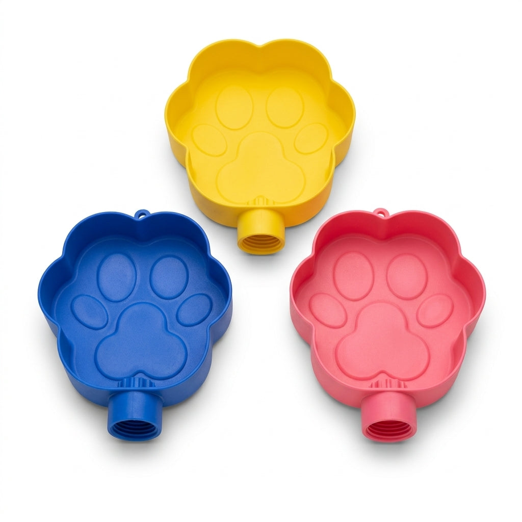 Paw-Shape Travel Bowl Attachment for Water Bottles, Yellow - image 3