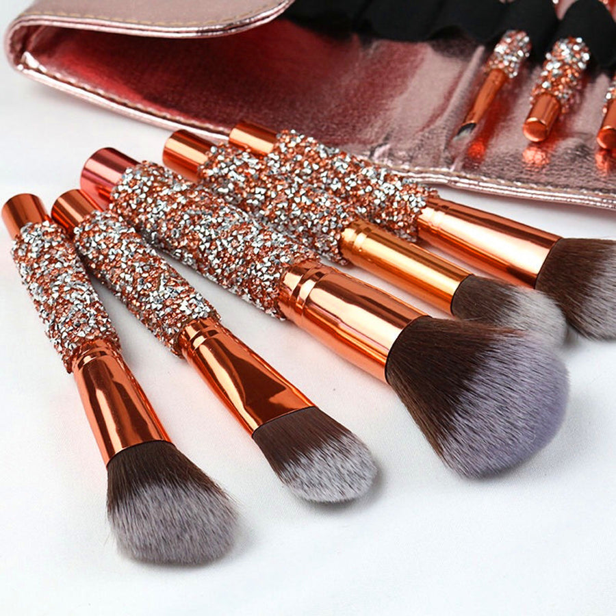 Crystal Handle Makeup Brush Set, 10 Piece - image 3