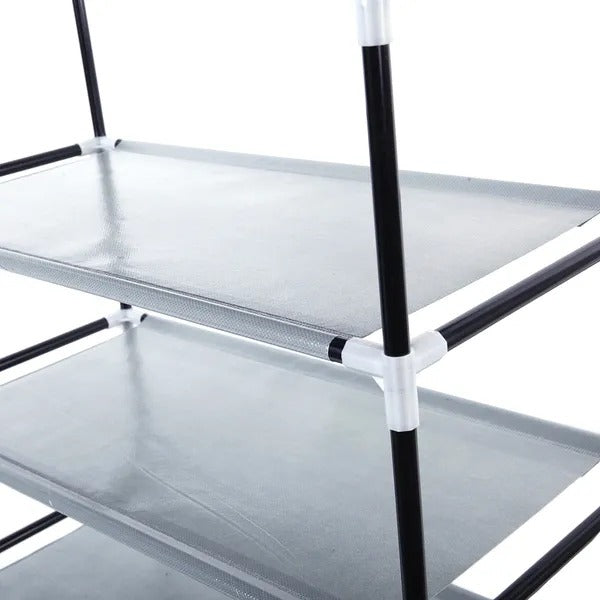 10-Tier Shoe Rack Cabinet with Cover, 9 Grids - image 3