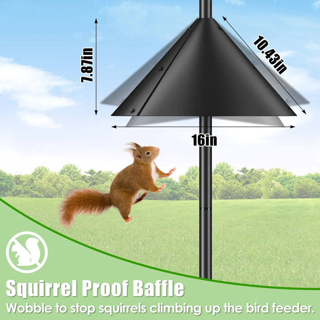 Bird Feeder Pole with Squirrel Baffle, 91 in