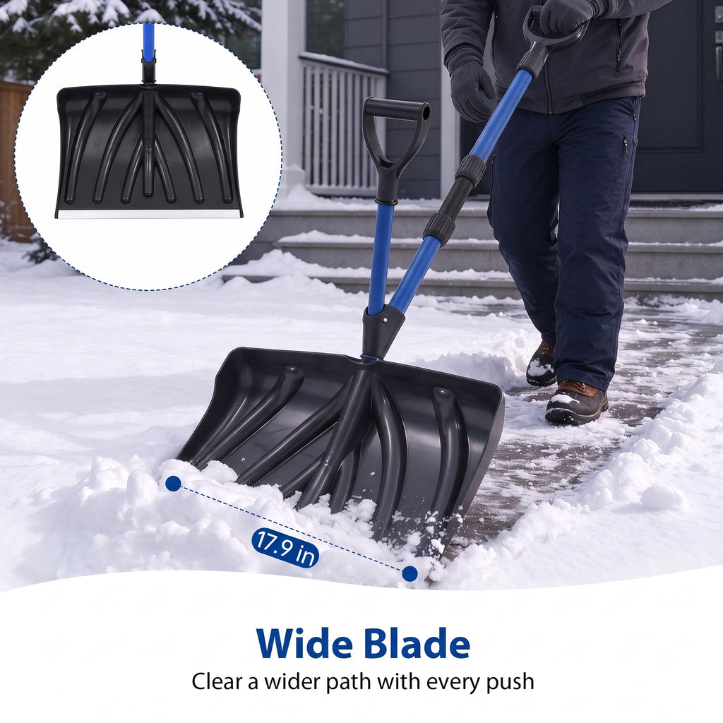 Snow Shovel, 18 in Poly Blade, Dual Handle - image 2