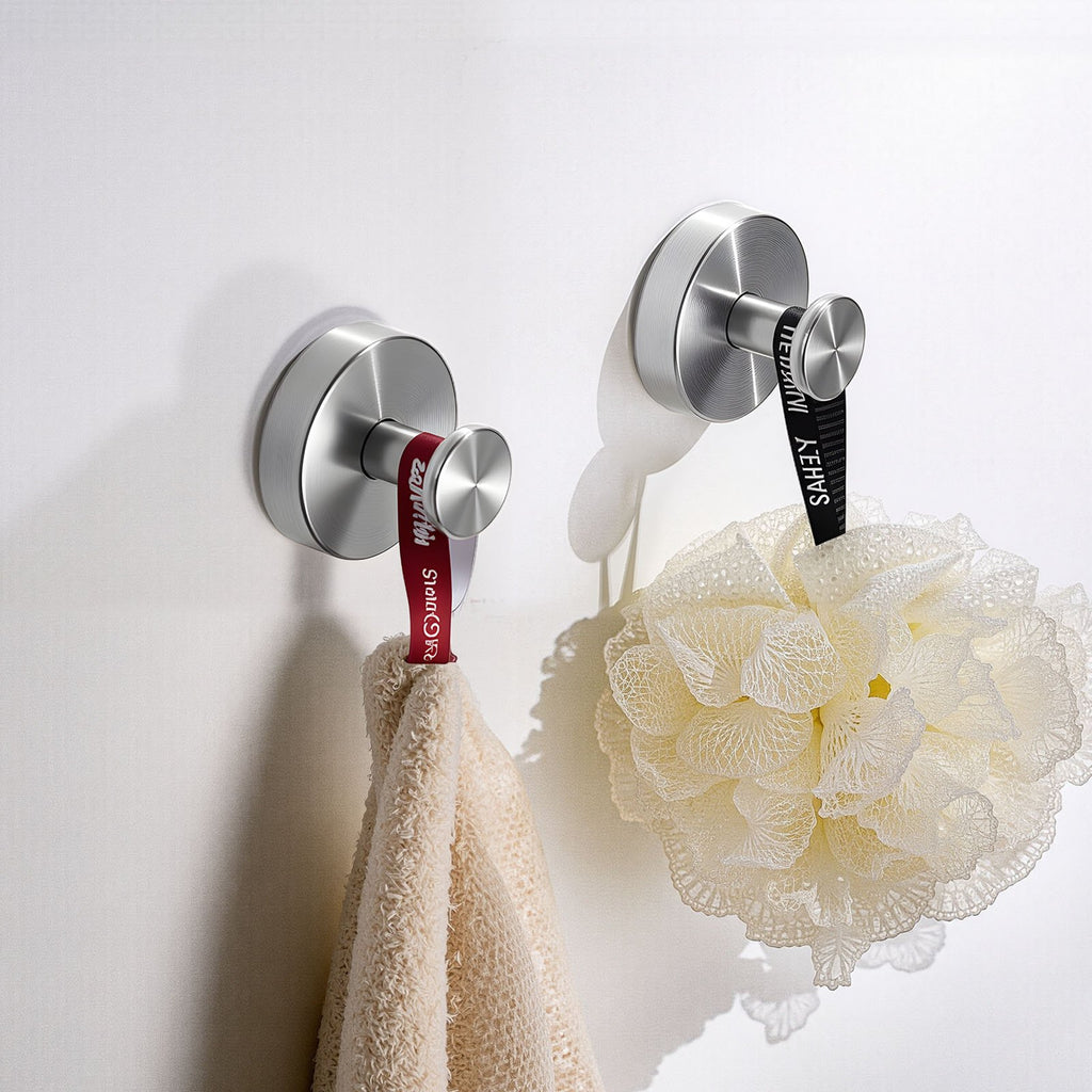 Suction Cup Shower Hooks, Stainless Steel, 2 Pack - image 3
